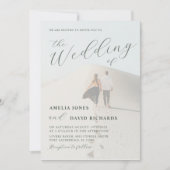 Modern Sage Green Calligraphy Wedding of Kaart (Voorkant)