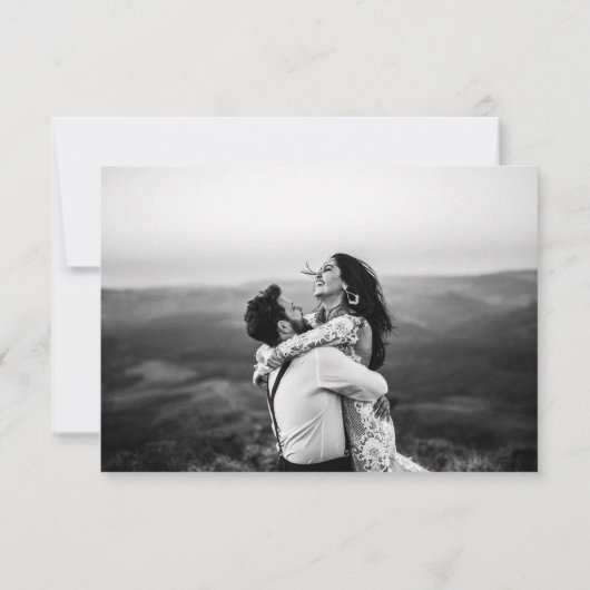 Modern Sage Green Calligraphy Wedding Photo Bedankkaart (Achterkant)