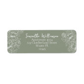 Modern Sage Green Classic Wedding Retouradres Etiket (Voorkant)