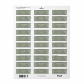 Modern Sage Green Classic Wedding Retouradres Etiket (Full Sheet)