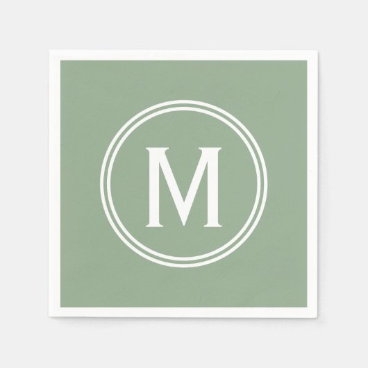 Modern Sage Green Custom Round - Geformatteerd mon Servet (Voorkant)