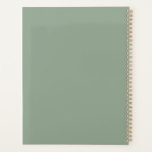 Modern Sage Green Daily Planner met Monogram (Achterkant)