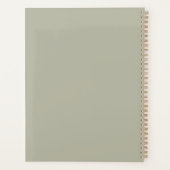 Modern Sage Green Daily Planner met Monogram (Achterkant)