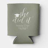 Modern Sage Green Elegant Fonts Afstudeerder Party Blikjeskoeler (Voorkant)