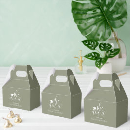 Modern Sage Green Elegant Fonts Afstuderen Bedankdoosjes