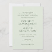 Modern Sage Green Elegant Wedding Kaart (Voorkant)