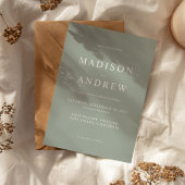Modern Sage Green Elegant Wedding Kaart