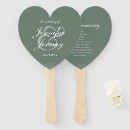 Modern Sage Green Elegant White Script Wedding Handwaaier