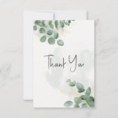 Modern Sage Green Eucalyptus & Gold Wedding Bedankkaart (Voorkant)