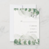 Modern Sage Green Eucalyptus & Gold Wedding RSVP Kaartje (Voorkant)
