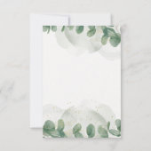 Modern Sage Green Eucalyptus & Gold Wedding RSVP Kaartje (Achterkant)