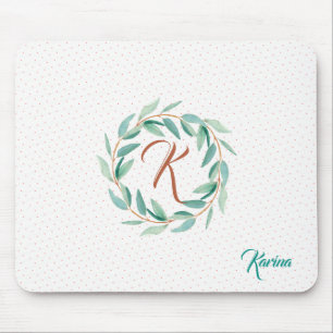 Modern Sage-Green Eucalyptus Leafs Wreater Muismat