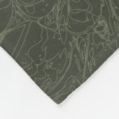 Modern Sage Green Floral Dahlia Pattern Fleece Deken (Hoek)