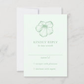 Modern Sage Green Floral Elegant Wedding RSVP Kaartje (Voorkant)