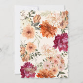 Modern sage green floral fall wedding save the date (Achterkant)