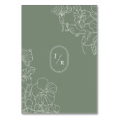 Modern Sage Green Floral Wedding Kaart (Achterkant)