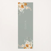 Modern Sage Green Floral Yoga Mat (Voorkant)