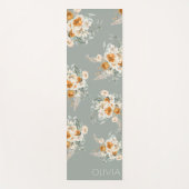 Modern Sage Green Floral Yogamat (Voorkant)