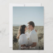 Modern Sage Green Flower Leaf Simple Photo Wedding Kaart (Achterkant)