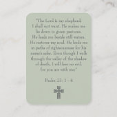 Modern Sage Green Funeral Psalm 23 Prayer Card Visitekaartje (Achterkant)