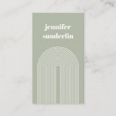 Modern Sage Green Geometric Arch Visitekaartje (Voorkant)