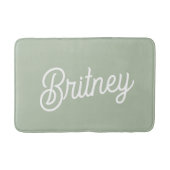 Modern Sage Green gepersonaliseerd monogram en naa Badmat (Voorkant)