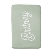 Modern Sage Green gepersonaliseerd monogram en naa Badmat (Voorkant Verticaal)