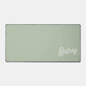 Modern Sage Green gepersonaliseerd monogram en naa Bureaumat (Voorkant)