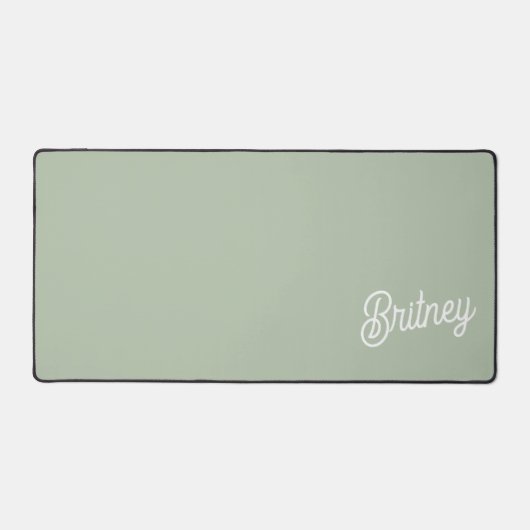 Modern Sage Green gepersonaliseerd monogram en naa Bureaumat (Voorkant)