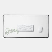 Modern Sage Green gepersonaliseerd monogram en naa Bureaumat (Keyboard & Muis)