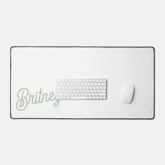 Modern Sage Green gepersonaliseerd monogram en naa Bureaumat (Keyboard & Muis)