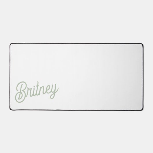 Modern Sage Green gepersonaliseerd monogram en naa Bureaumat (Voorkant)