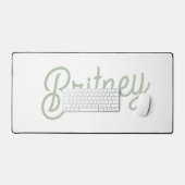 Modern Sage Green gepersonaliseerd monogram en naa Bureaumat (Keyboard & Muis)