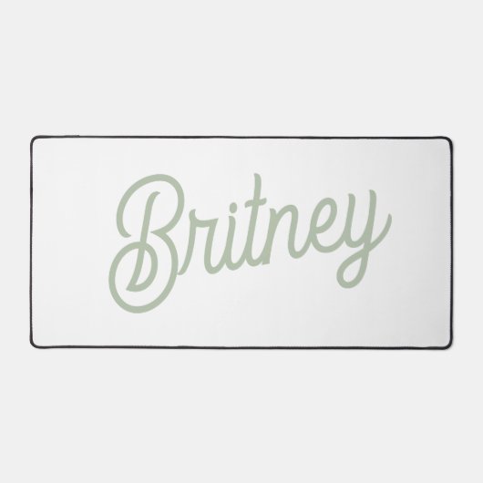 Modern Sage Green gepersonaliseerd monogram en naa Bureaumat (Voorkant)