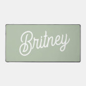 Modern Sage Green gepersonaliseerd monogram en naa Bureaumat (Voorkant)