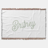 Modern Sage Green gepersonaliseerd monogram en naa Deken (Voorkant)