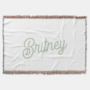 Modern Sage Green gepersonaliseerd monogram en naa Deken