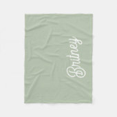 Modern Sage Green gepersonaliseerd monogram en naa Fleece Deken (Voorkant)