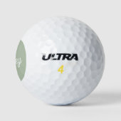 Modern Sage Green gepersonaliseerd monogram en naa Golfballen (Logo)
