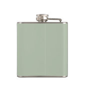 Modern Sage Green gepersonaliseerd monogram en naa Heupfles (Achterkant)