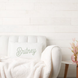 Modern Sage Green gepersonaliseerd monogram en naa Kussen