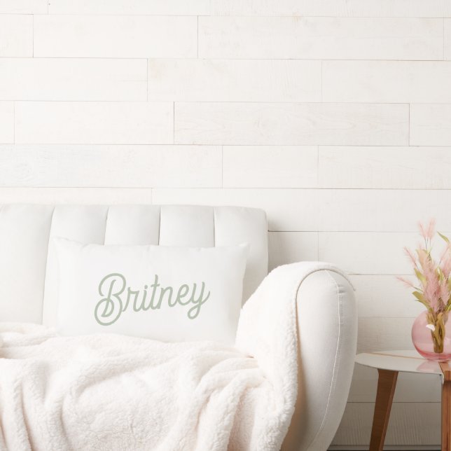 Modern Sage Green gepersonaliseerd monogram en naa Kussen (Bank)