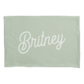 Modern Sage Green gepersonaliseerd monogram en naa Kussensloop (Voorkant)