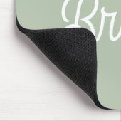 Modern Sage Green gepersonaliseerd monogram en naa Muismat (Hoek)