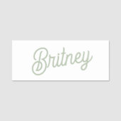 Modern Sage Green gepersonaliseerd monogram en naa Naamplaatje (Voorkant)