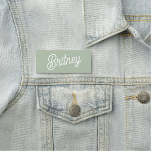 Modern Sage Green gepersonaliseerd monogram en naa Naamplaatje