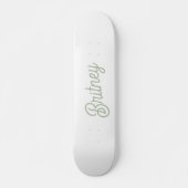 Modern Sage Green gepersonaliseerd monogram en naa Persoonlijk Skateboard (Voorkant)