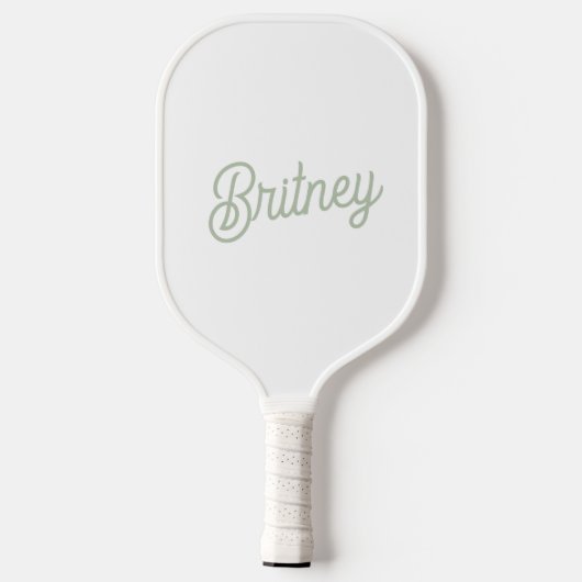 Modern Sage Green gepersonaliseerd monogram en naa Pickleball Paddle (Achterkant)
