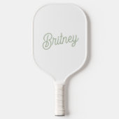 Modern Sage Green gepersonaliseerd monogram en naa Pickleball Paddle (Voorkant)