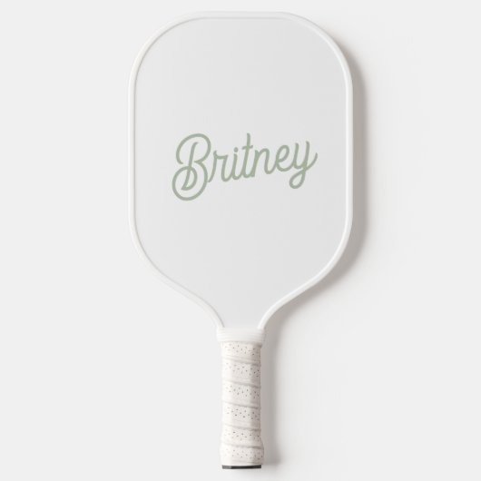 Modern Sage Green gepersonaliseerd monogram en naa Pickleball Paddle (Voorkant)